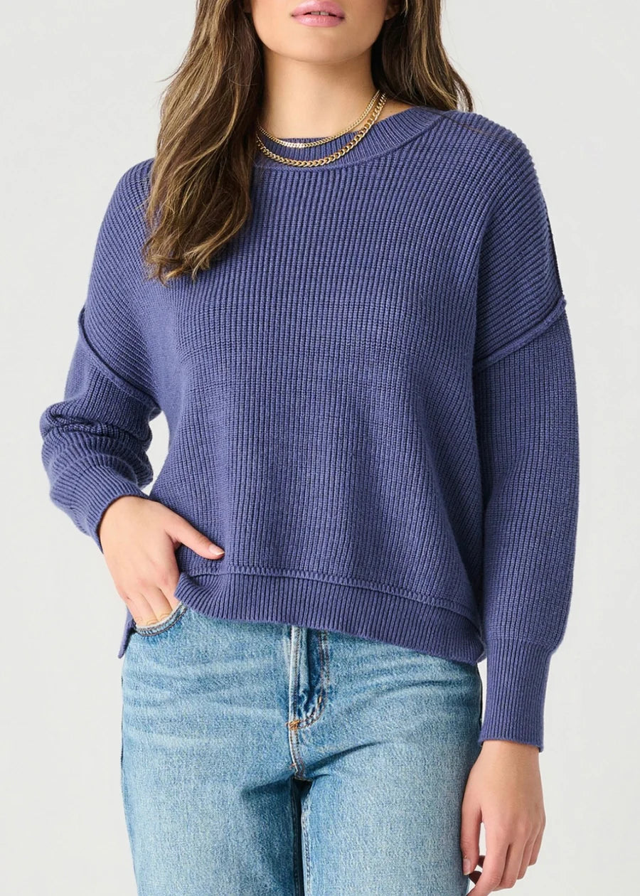 LONG SLEEVE DROP SHOULDER MOCKNECK SWEATER