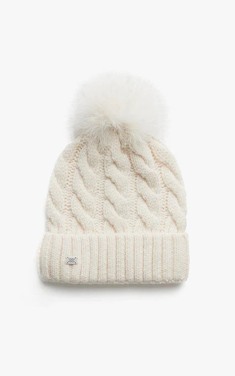 AMALIE LADIES KNIT HAT WITH REMOVABLE POMPOM