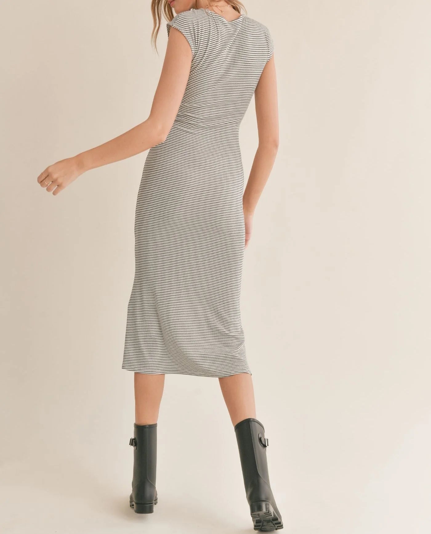 BOUNTY STRIPED KNIT SHEATH DRESS