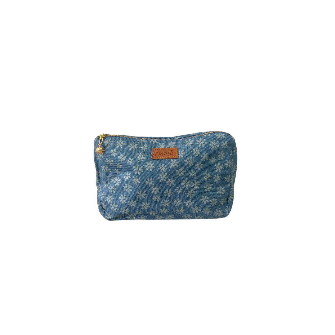 BEACH POUCH-DAISY DENIM