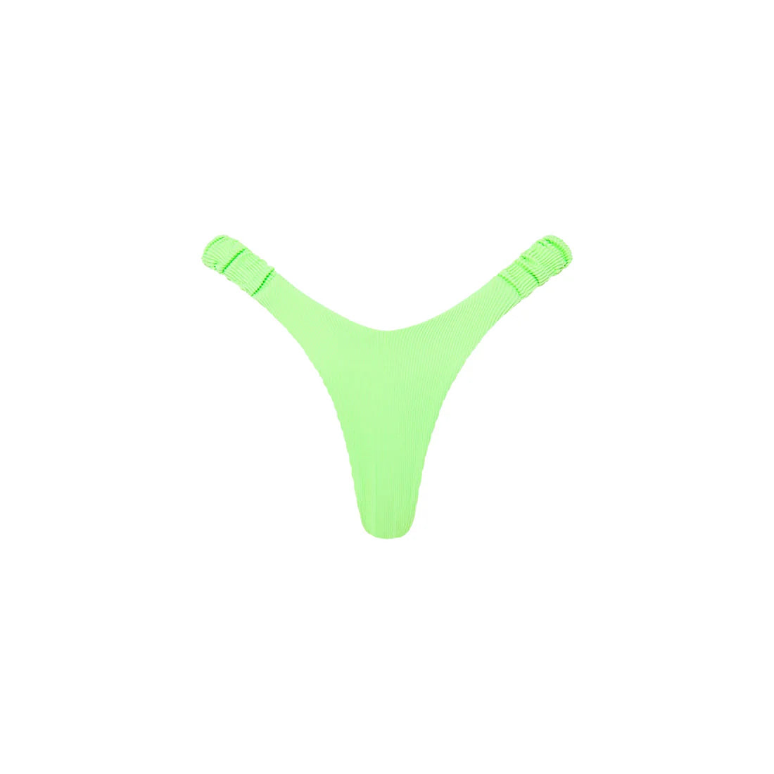 RETRO Y THONG BIKINI BOTTOM - LUAU LIME RIBBED