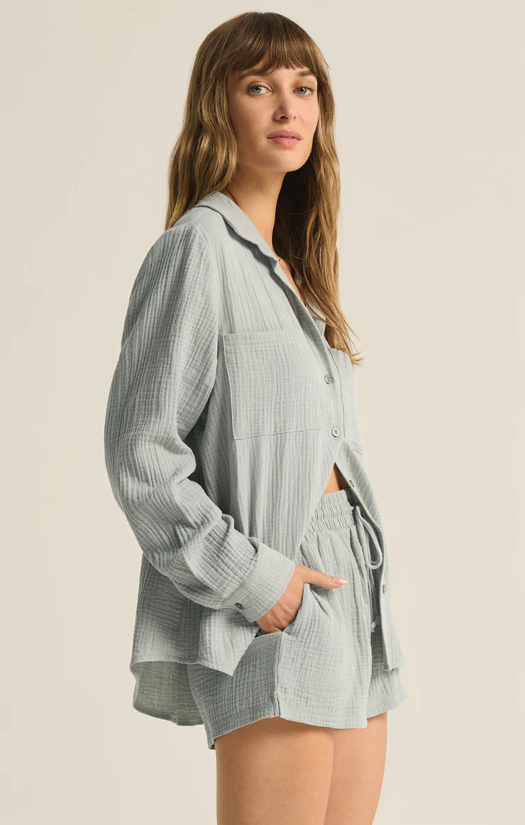 KAILI BUTTON UP GAUZE TOP