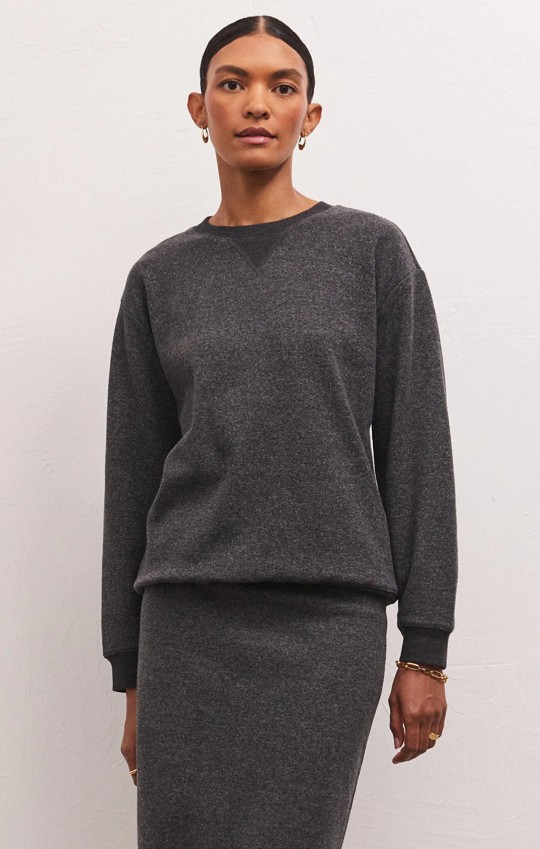 MARINA BRUSHED RIB SWEATSHIRT