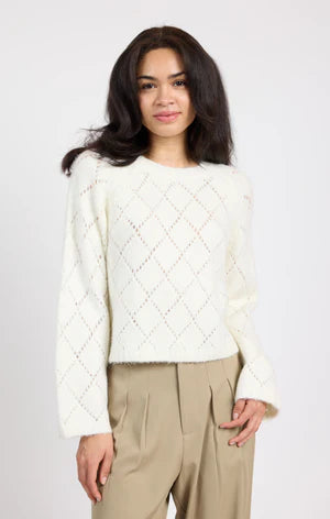 SELENA DIAMOND POINTELLE SWEATER