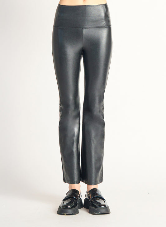 FLARED FAUX LEATHER LEGGING