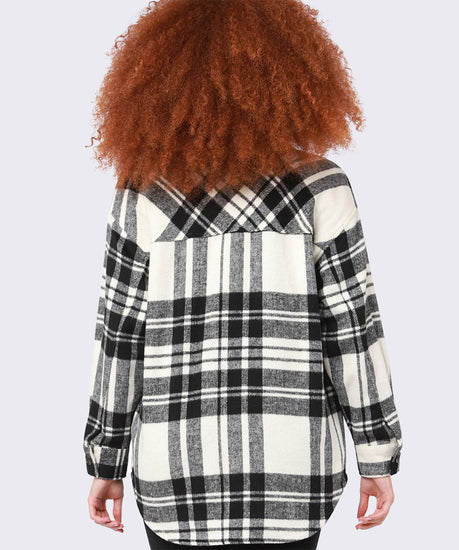 PLAID SNAP FRONT SHACKET