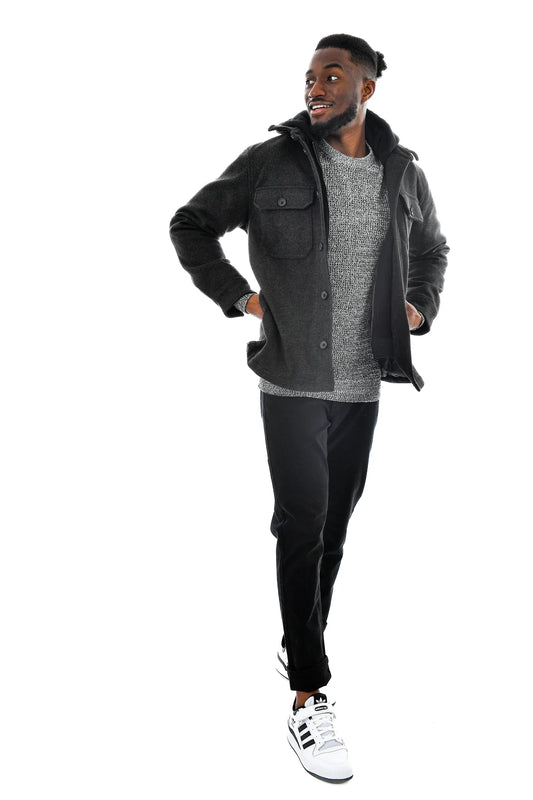 BLACK WOVEN JACKET