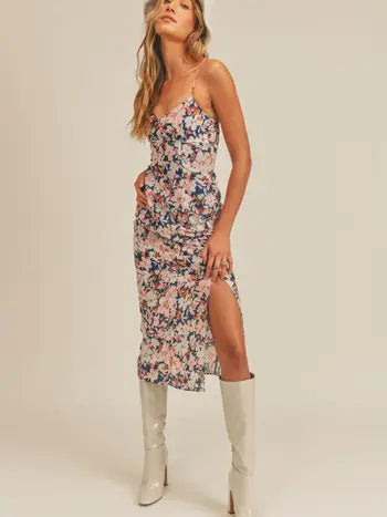 RETRO PETALS MIDI DRESS