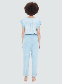 BUTTON FRONT TENCEL JUMPSUIT