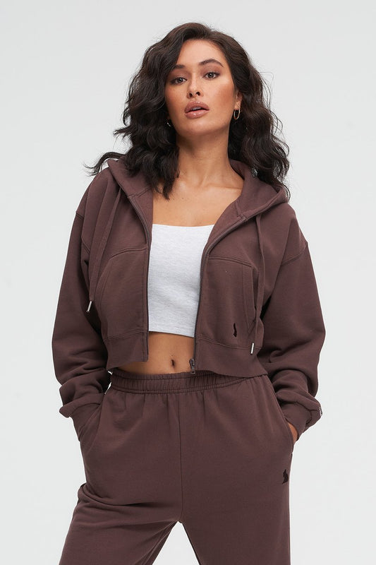 Cropped Hoodie Zip Up