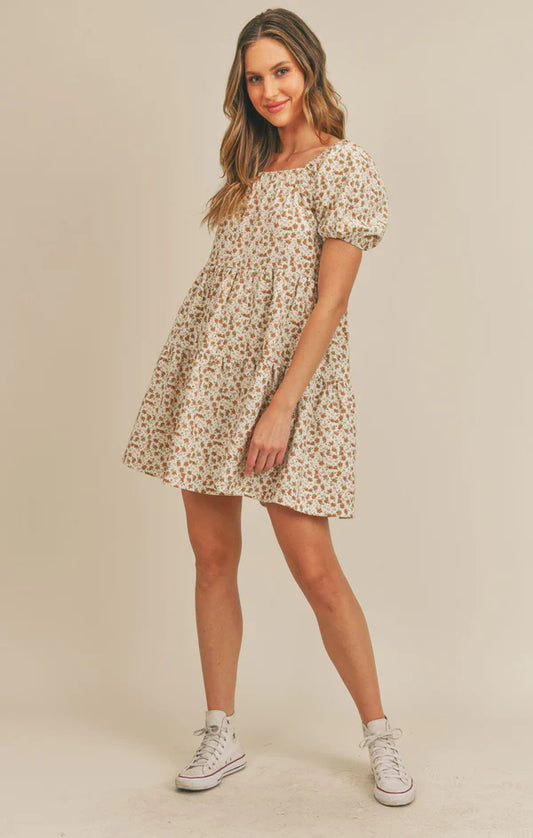 POTPOURRI IN NASHVILLE PUFF SLEEVE CORD MINI DRESS