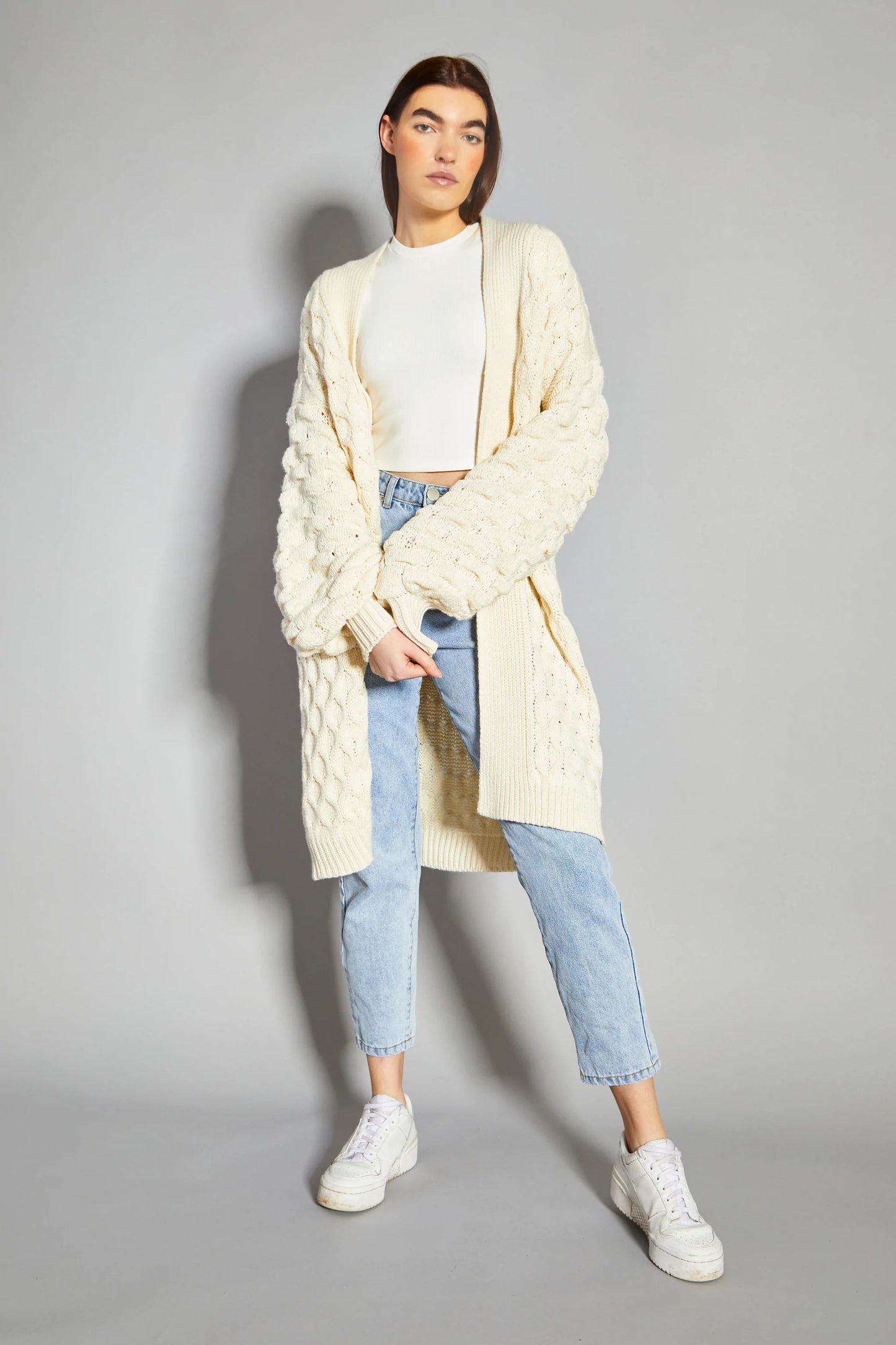 LADIES CARDIGAN CREAM