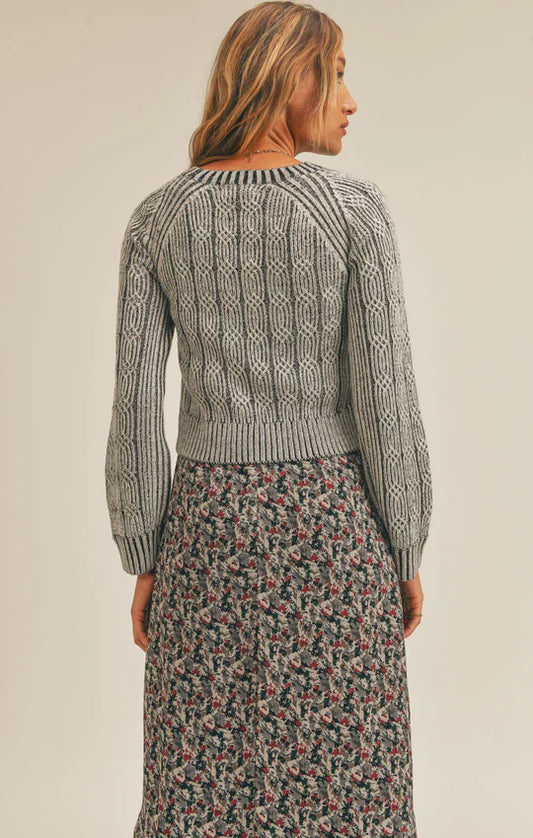 ON CUE CABLE SWEATER
