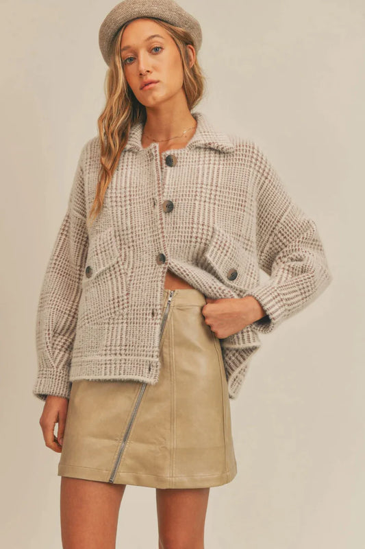 LOLA PLAID SWEATER JACKET