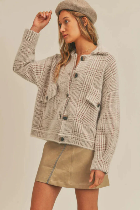 LOLA PLAID SWEATER JACKET