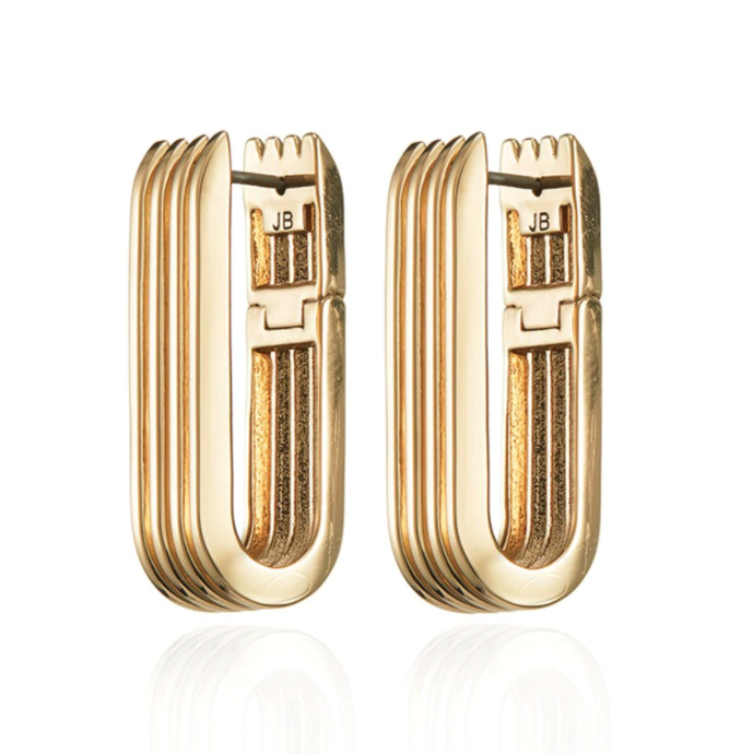 RAHNI RIBBED U-LINK EARRINGS