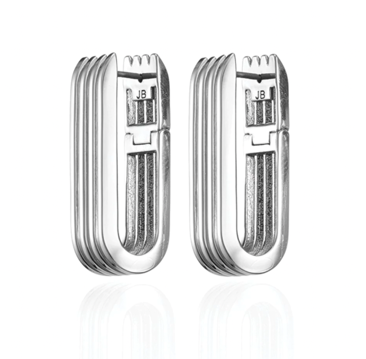 RAHNI RIBBED U-LINK EARRINGS