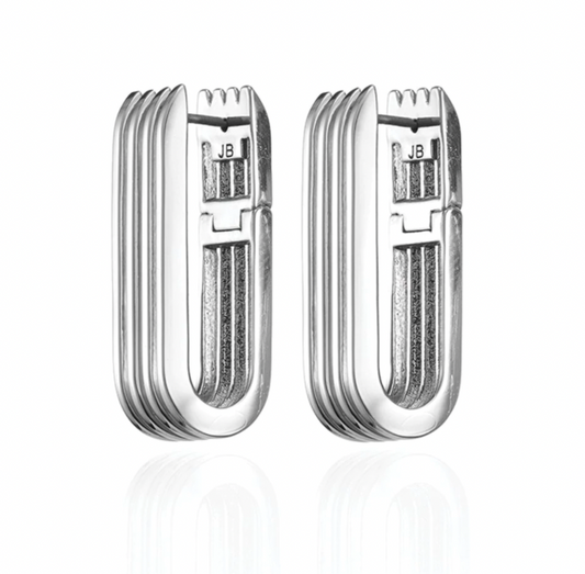 RAHNI RIBBED U-LINK EARRINGS