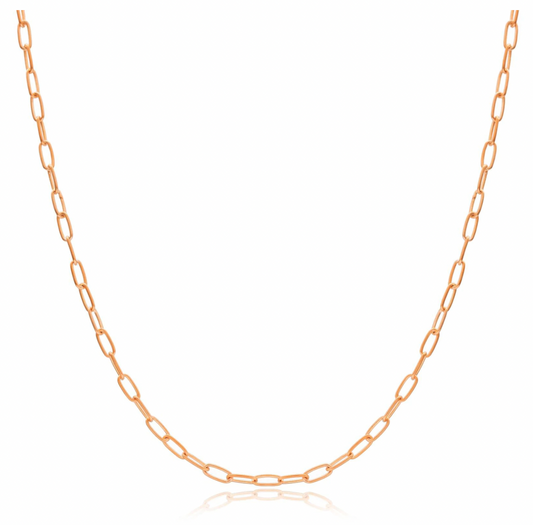 18K Yellow Gold Vermeil Long Link Chain 80cm