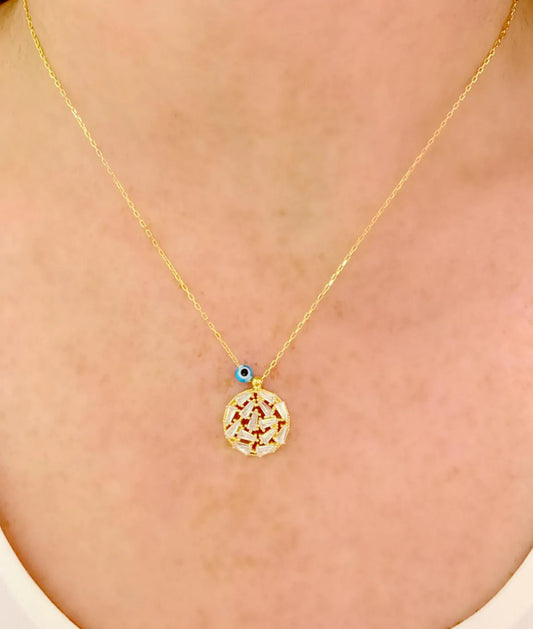 CIRCLE ICE BLOCKS NECKLACE