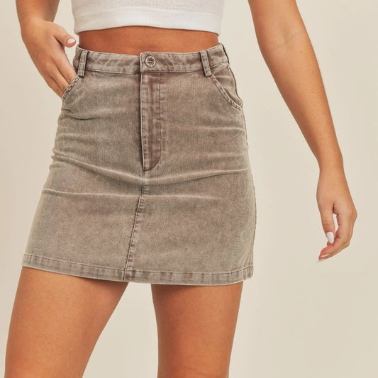 GET LIKE THIS WASHED CORDUROY MINI SKIRT