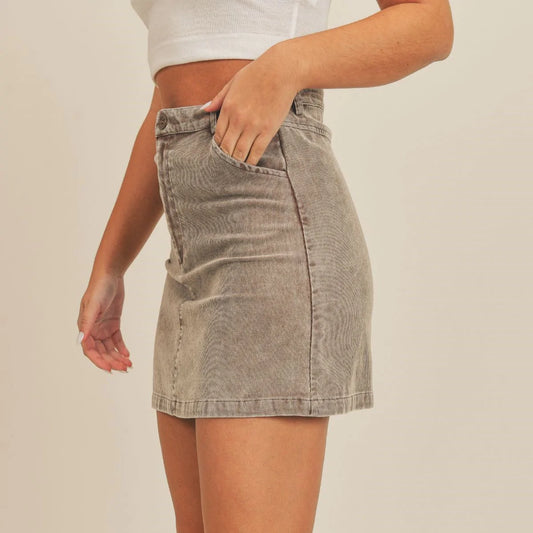 GET LIKE THIS WASHED CORDUROY MINI SKIRT