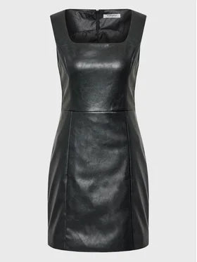 LADIES FAUX LEATHER DRESS