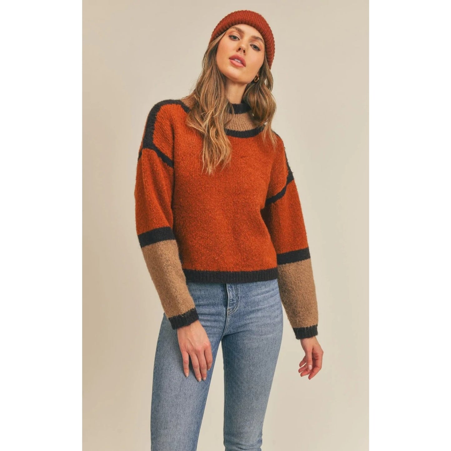 TAKE MY HAND COLOR BLOCK SWEATER