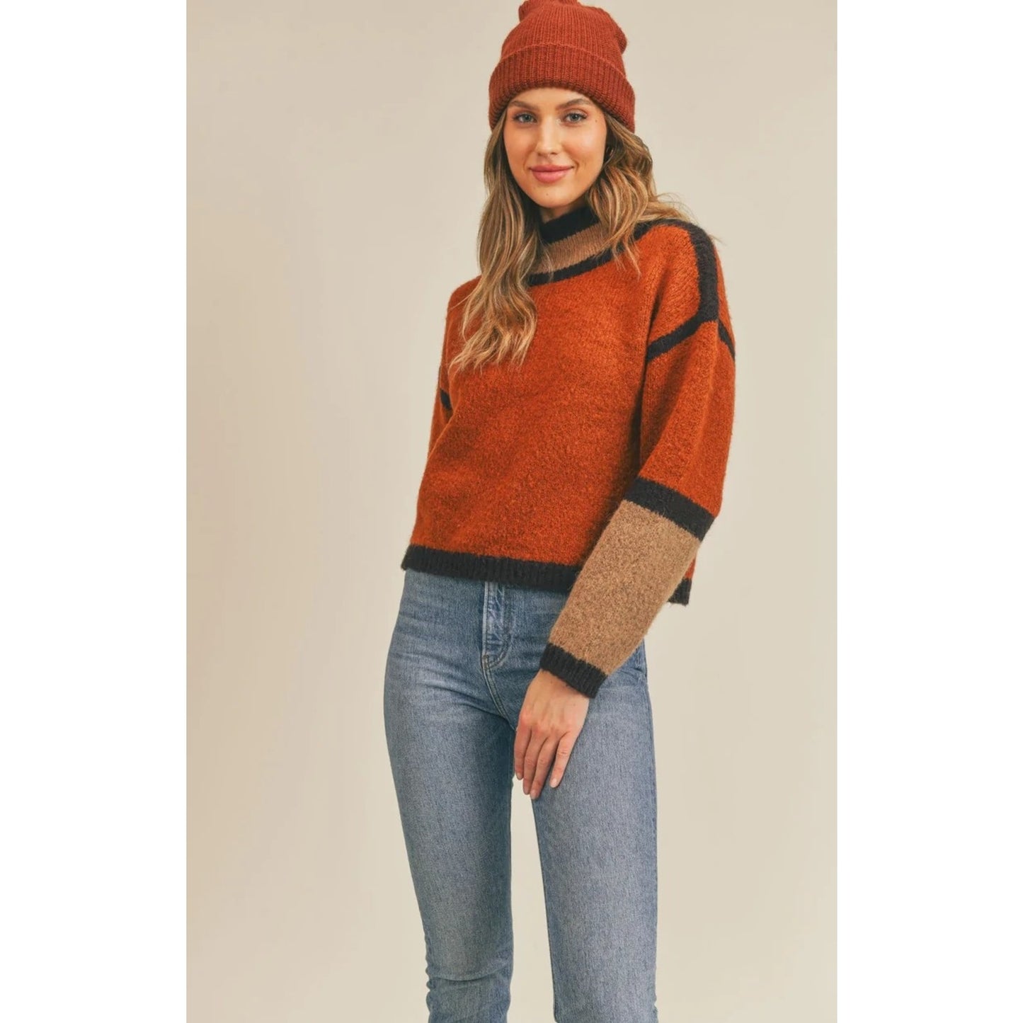 TAKE MY HAND COLOR BLOCK SWEATER