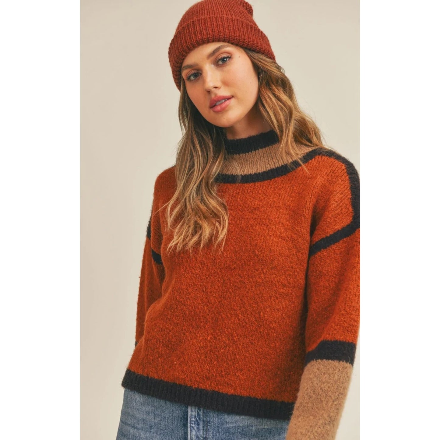 TAKE MY HAND COLOR BLOCK SWEATER