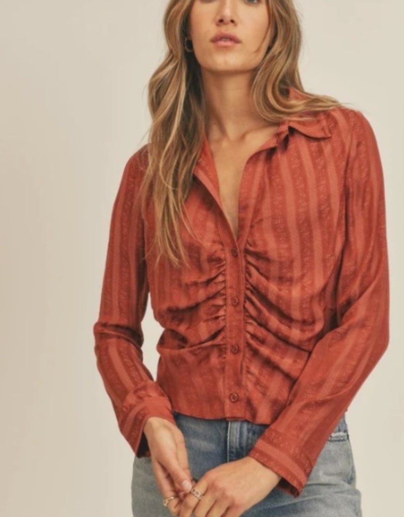 BOHO BABE SHIRRED SHIRT