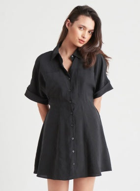 BUTTONED TENCEL MINI DRESS