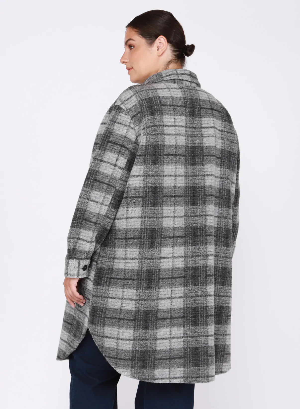 DEX PLUS BRUSHED WOOL PLAID SHACKET