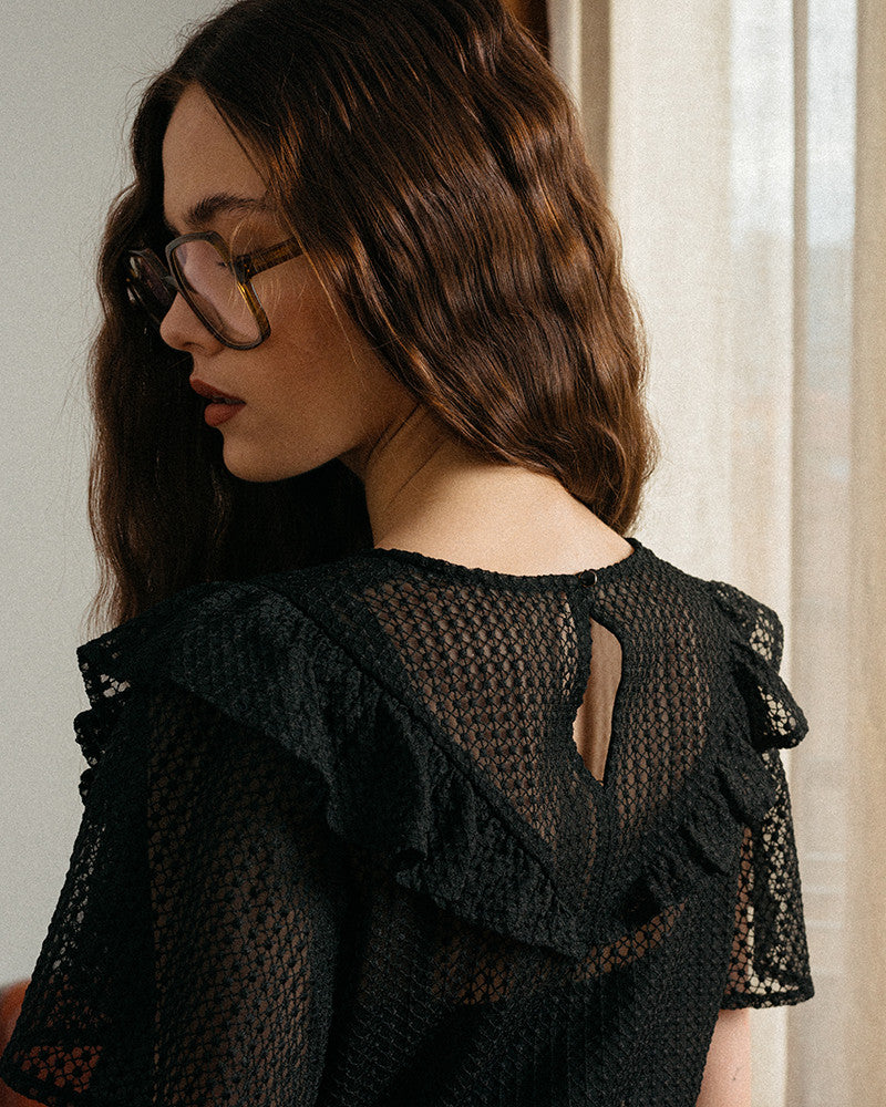 WOVEN TOP ERWAN NOIR